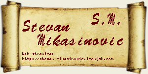 Stevan Mikašinović vizit kartica